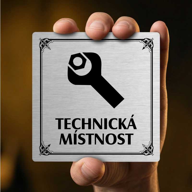 Technická místnost, 80x80mm, zlatá, Texas